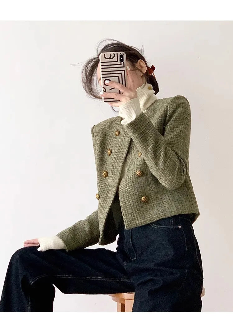 Veste Courte Vintage Pois Style Français | MDN Store