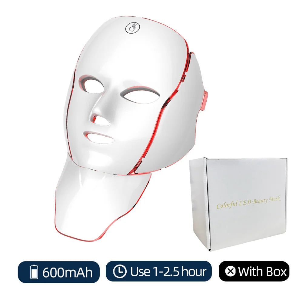 Masque LED Visage Cou 7 Couleurs Anti-Âge Raffermissant | MDN Store