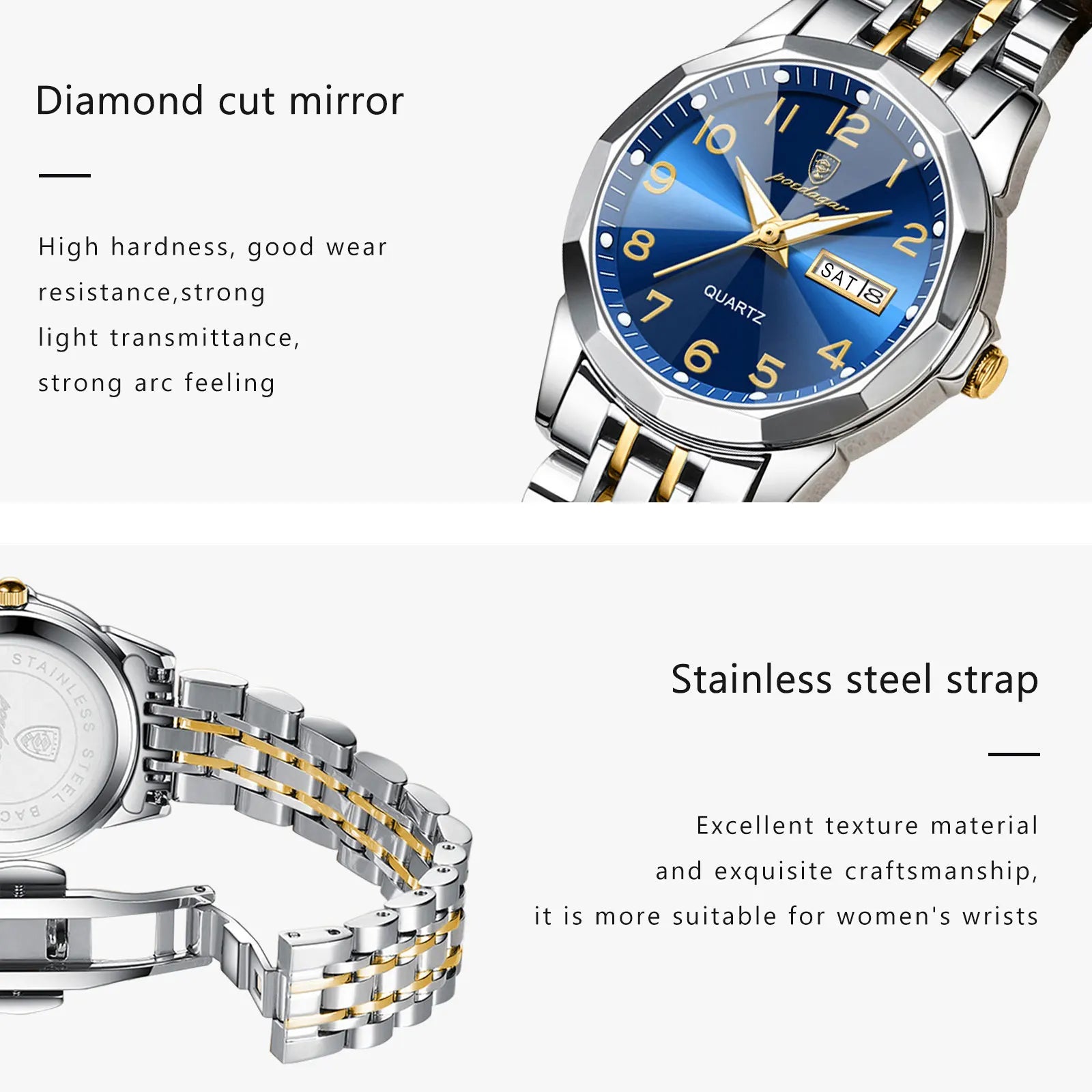 Montre Femme POEDAGAR Acier Inoxydable Étanche | MDN Store