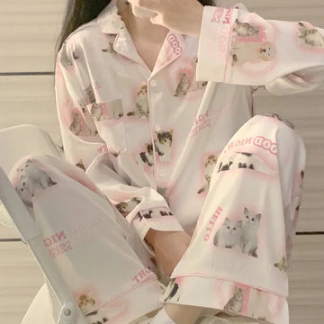 Pyjama Soie Glacée Chat Été | MDN Store
