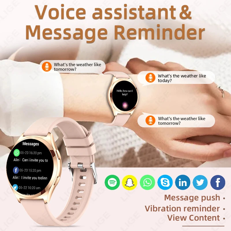 Montre Connectée Femme Luxe 1.27" Boussole IP68 | MDN Store