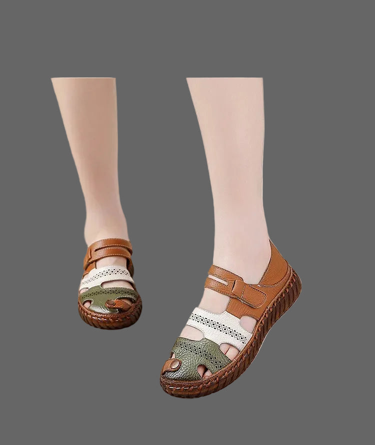 Sandales Cuir Plates Bout Fermé Lorilury | MDN Store