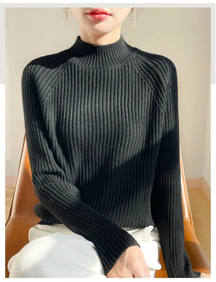 Pull Sans Manches Femme Col Montant Tricot Epais Layering 6 Coloris | MDN Store