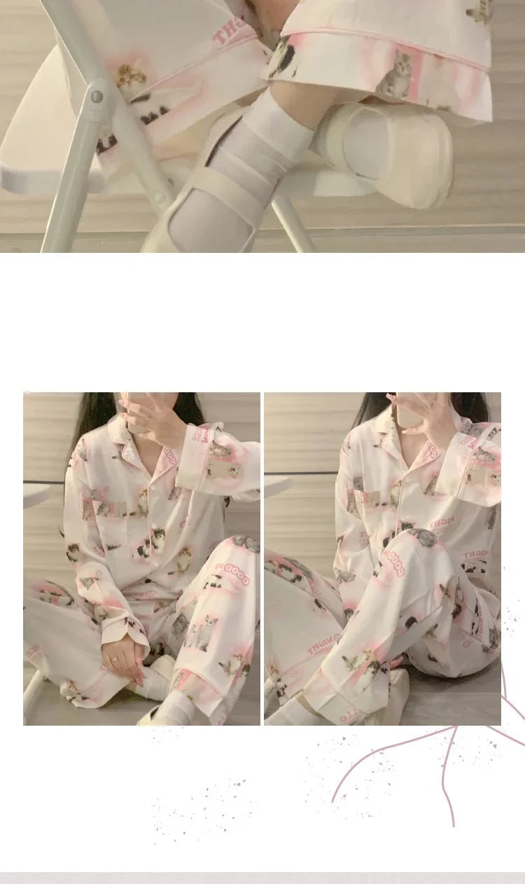 Pyjama Soie Glacée Chat Été | MDN Store