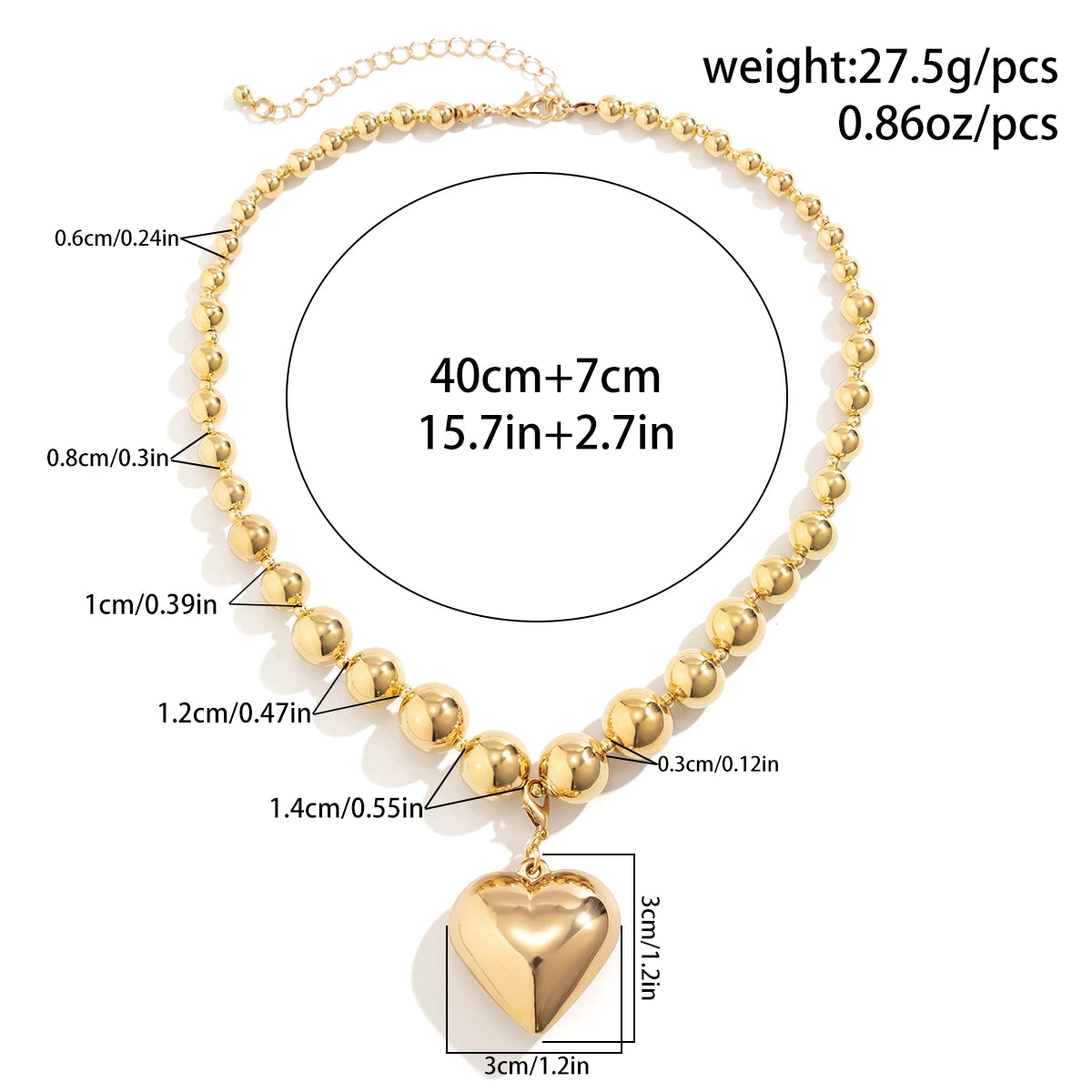 Collier Ras-de-Cou Perles Cœur Punk Vintage | MDN Store