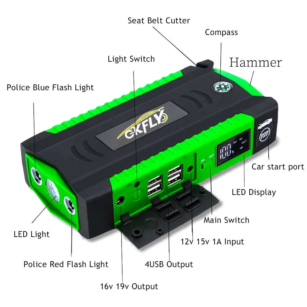 Booster Batterie Voiture 4000A 12V Powerbank Démarrage | MDN Store