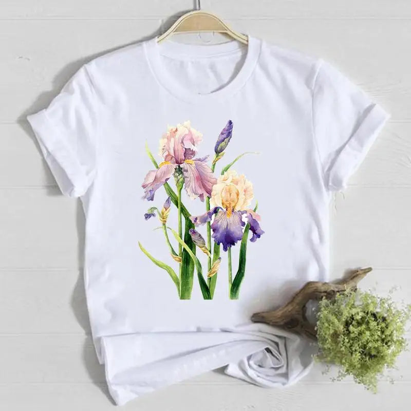 T-shirt Fleurs Printemps Graphique Femme | MDN