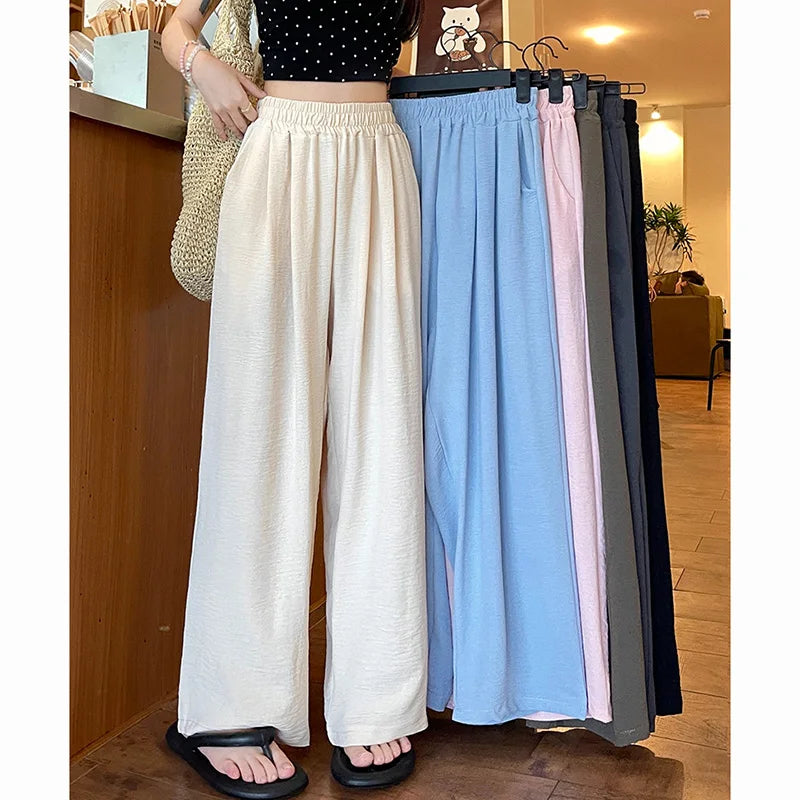 Pantalon Plissé Soie Glacée Taille Haute | MDN Store