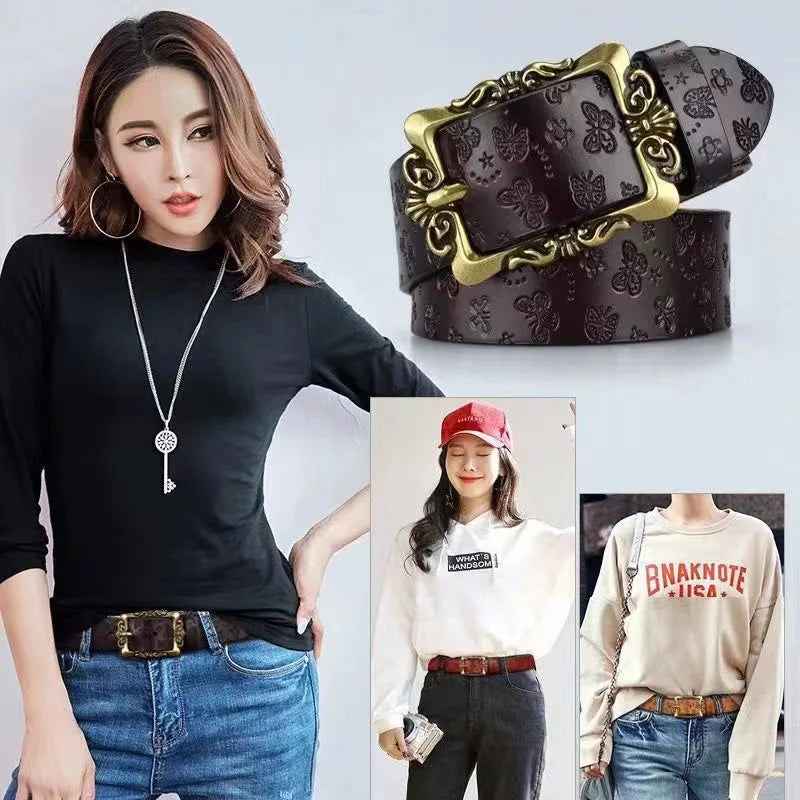 Ceinture Large Cuir Femme Retro Style Coreen | MDN Store 25