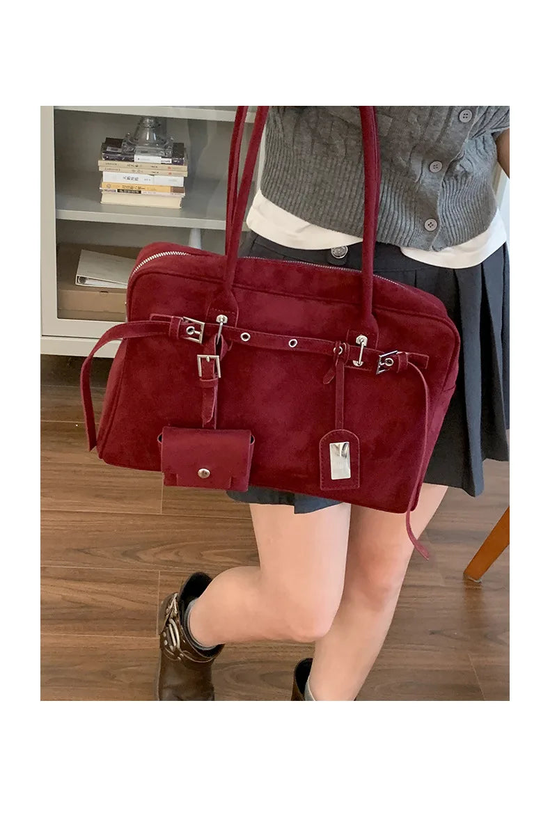 Sac à Main Femme Cuir Daim Vintage Grande Capacité Bureau - MDN