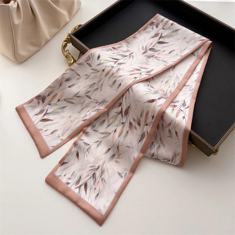 Foulard Soie Femme Long Étroit Fleurs | MDN Store