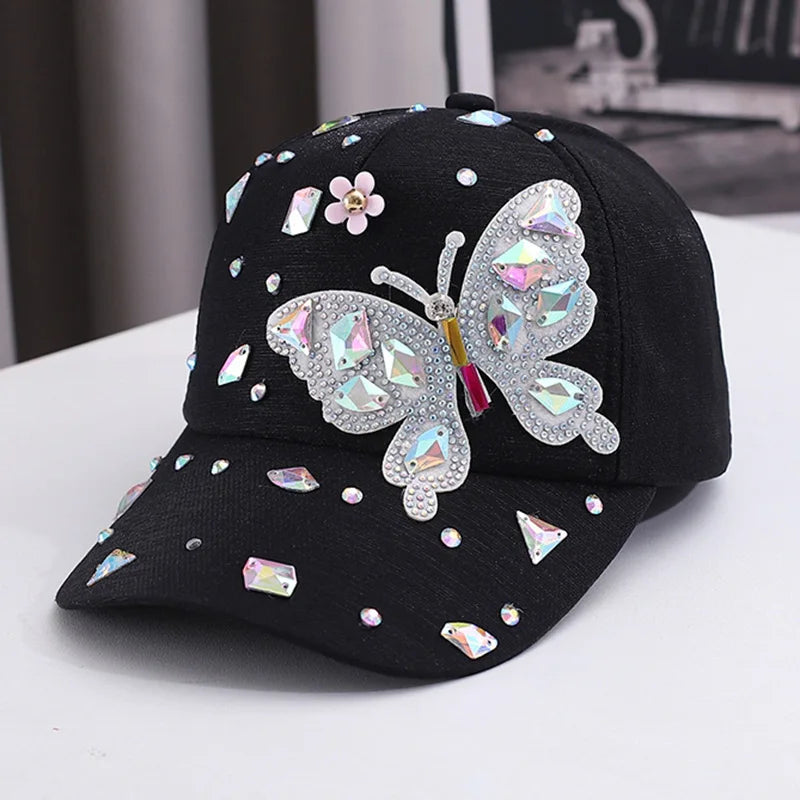 Casquette Baseball Papillon Strass Colore Femme Protection Solaire | MDN Store 25