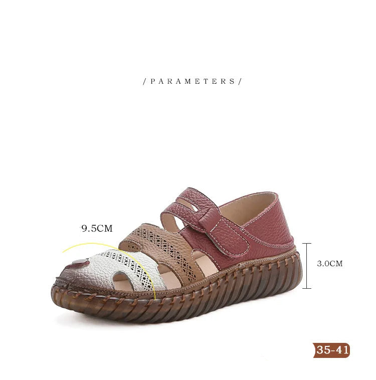 Sandales Cuir Plates Bout Fermé Lorilury | MDN Store