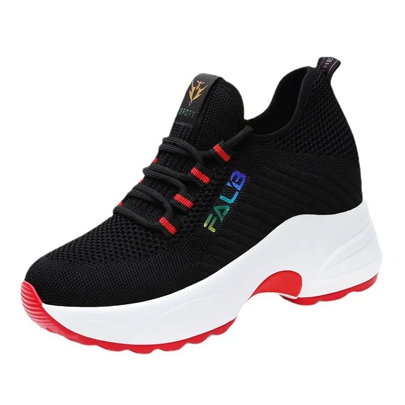 Baskets Femme Tricot Respirantes Talon Compensé | MDN