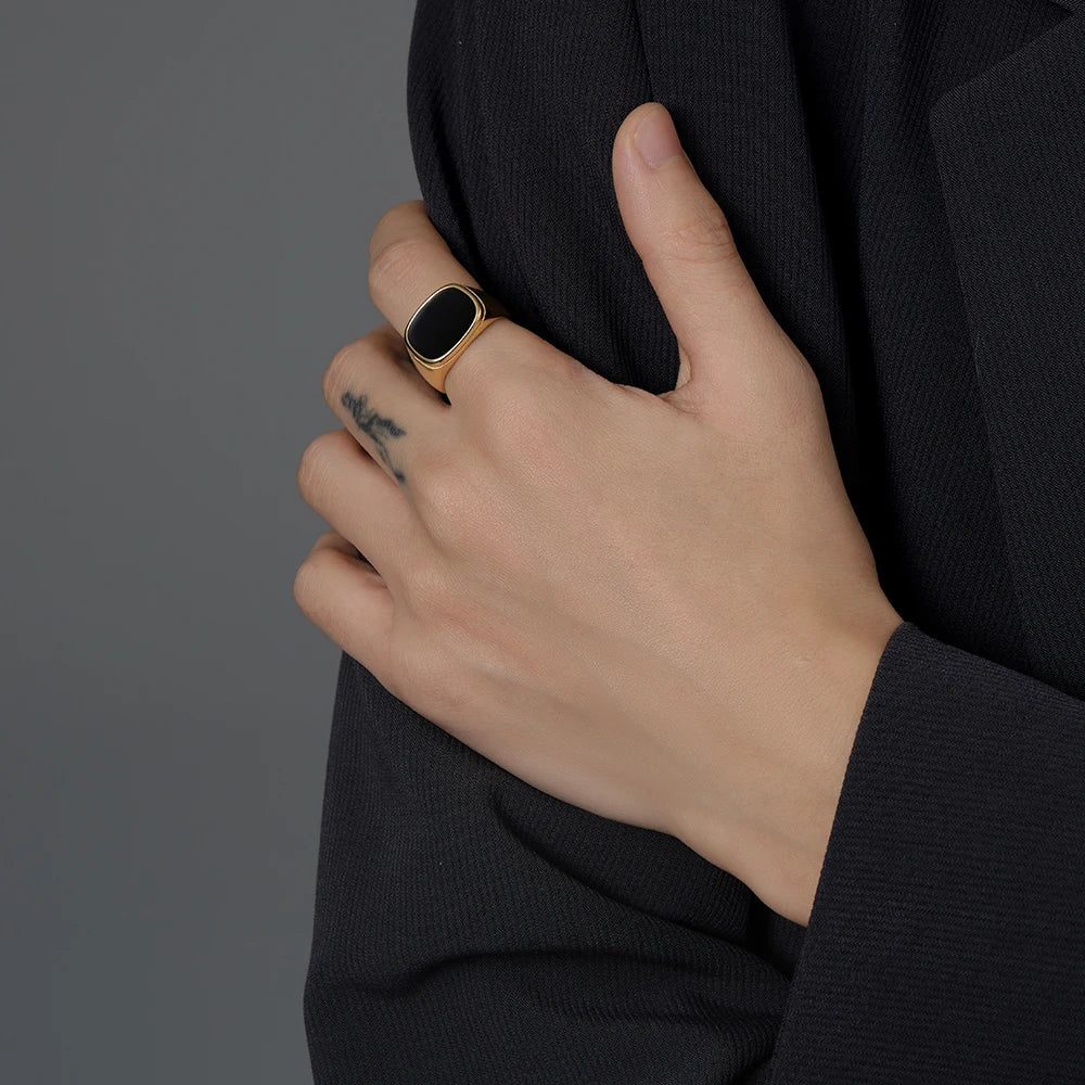 Bague Chevalière Acier Plaqué Or 14K Dôme | MDN Store