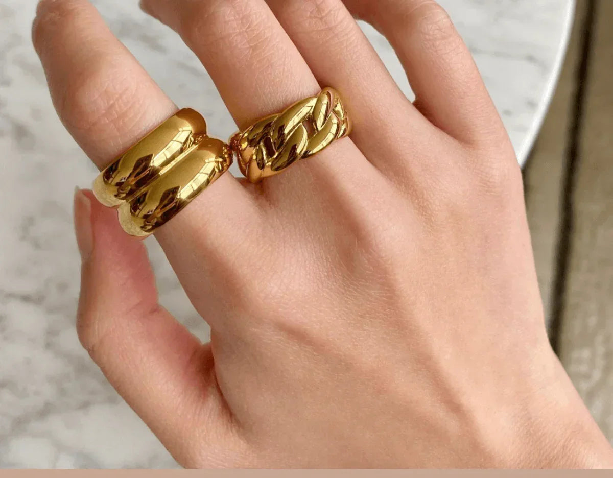 Bague Double Couche Acier 316L Vintage | MDN Store