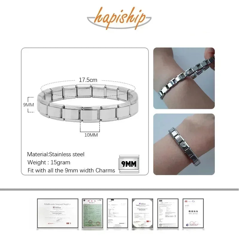 Bracelet Femme Elastique Charme Acier Inoxydable 9mm | MDN Store