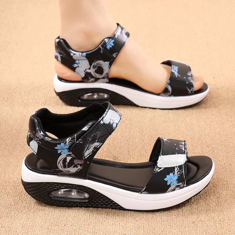 Sandales Plateforme Femme Confort Cuir Plage Sport | MDN