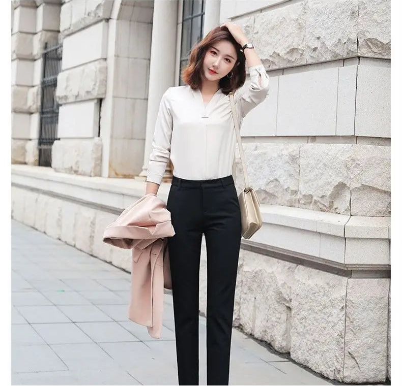 Pantalon Costume Taille Haute Slim Noir | MDN Store