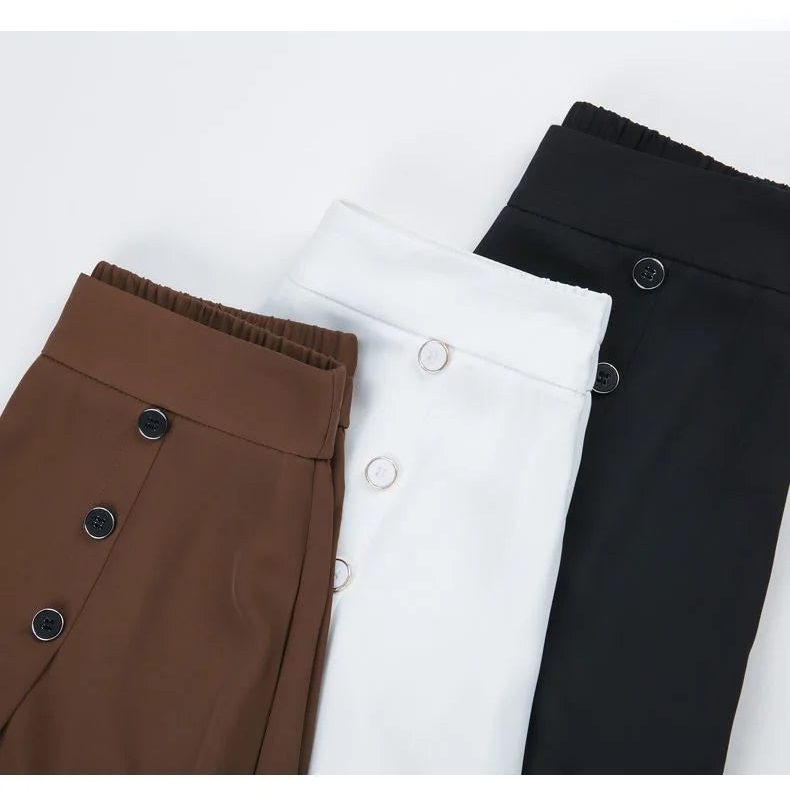 Pantalon Large Femme Vintage Café Taille Haute | MDN Store