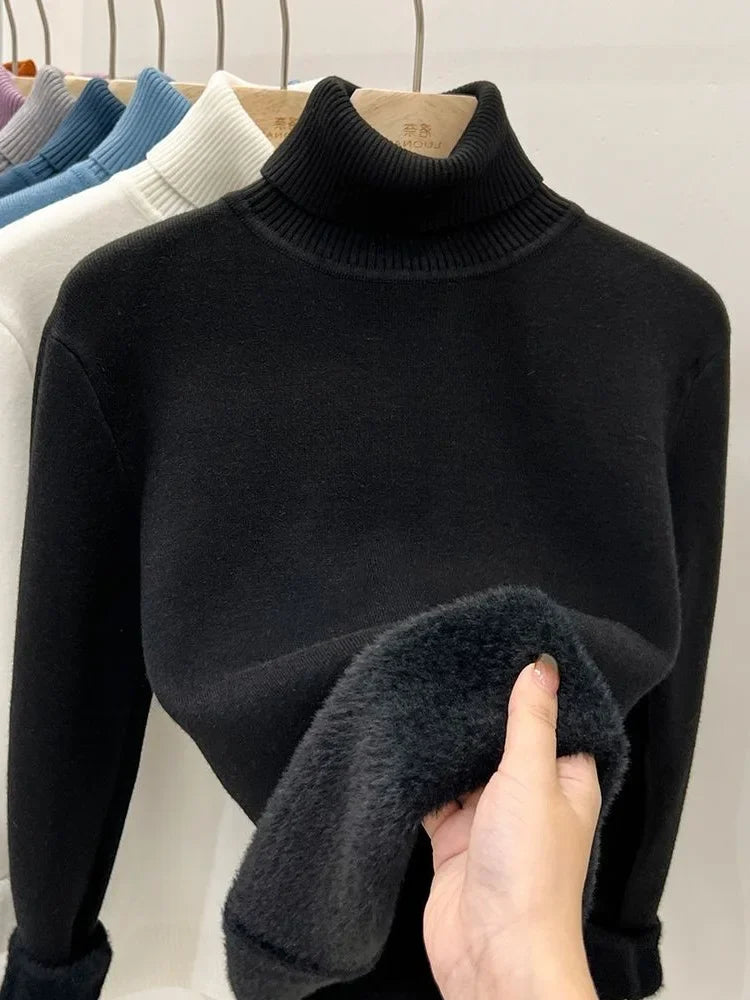 Pull Col Roule Femme Polaire Epais Manches Longues 8 Coloris | MDN Store