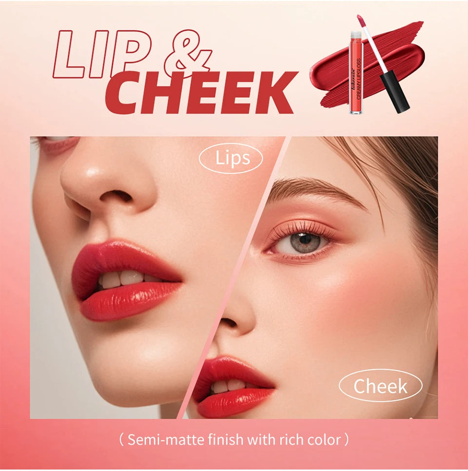 Gloss Lèvres Crémeux Imperméable 8 Couleurs Velours Mat Hydratant | MDN Store