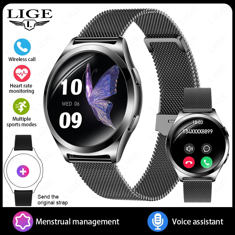 Montre Connectée Femme Luxe 1.27" Boussole IP68 | MDN Store