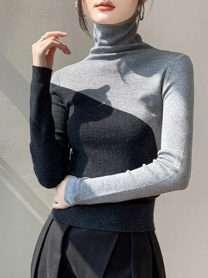 Pull Femme Slim Manches Longues Bureau Elegant Bodycon 2 Coloris | MDN Store