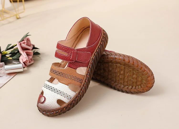 Sandales Cuir Plates Bout Fermé Lorilury | MDN Store