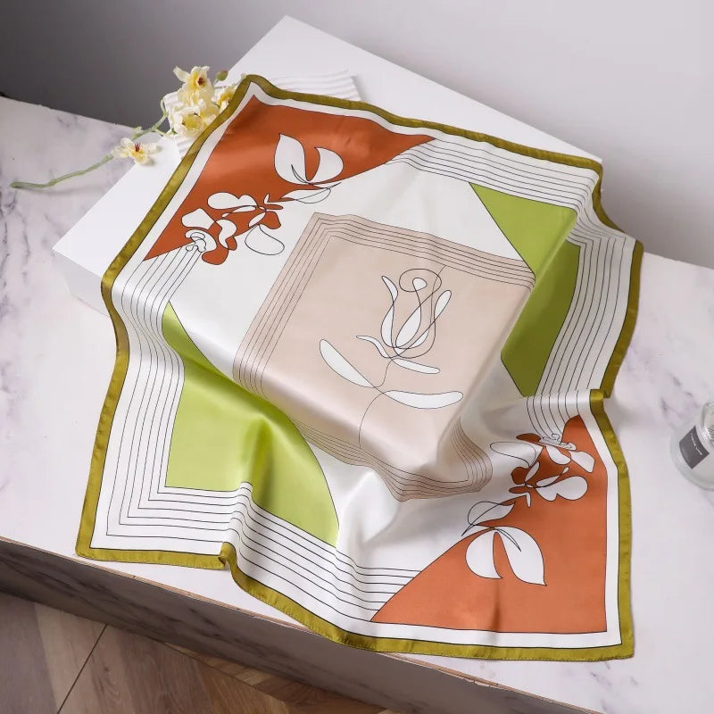 Foulard Soie Carré Bleu Femme Élégant | MDN Store