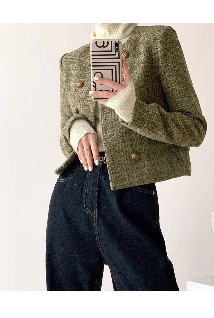 Veste Courte Vintage Pois Style Français | MDN Store