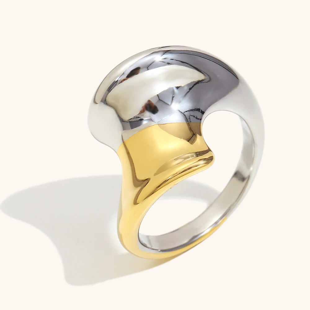 Bague Torsadée Acier Bicolore Or Argent | MDN Store