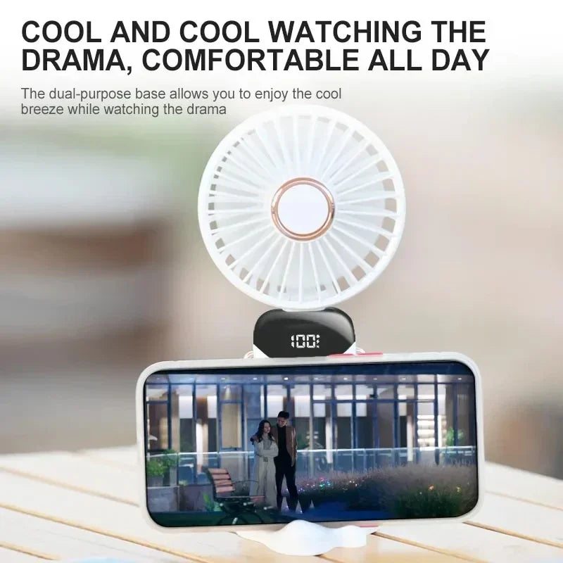 Mini Ventilateur de Cou Portable USB 5 Vitesses 1800mAh Ecran LED | MDN Store 25
