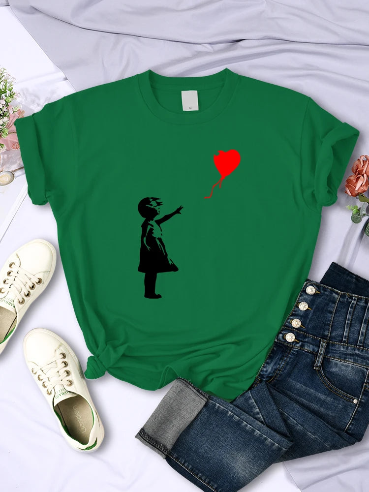 T-shirt Ballons Amour Imprimé Femme | MDN