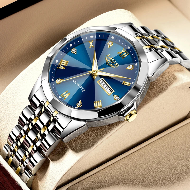 Montre Femme LIGE Luxe Acier Inoxydable - Étanche Lumineuse Date Quartz Cadeau | MDN