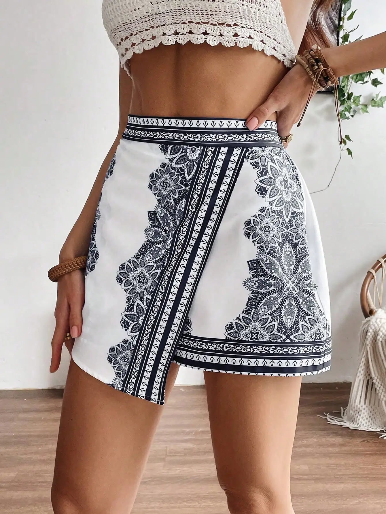 Jupe-Short Femme Taille Haute Imprime Bandana Boheme | MDN Store 25