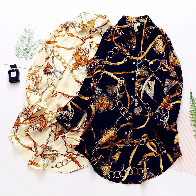 Chemise Vintage Boutonnée Femme Loose Casual | MDN