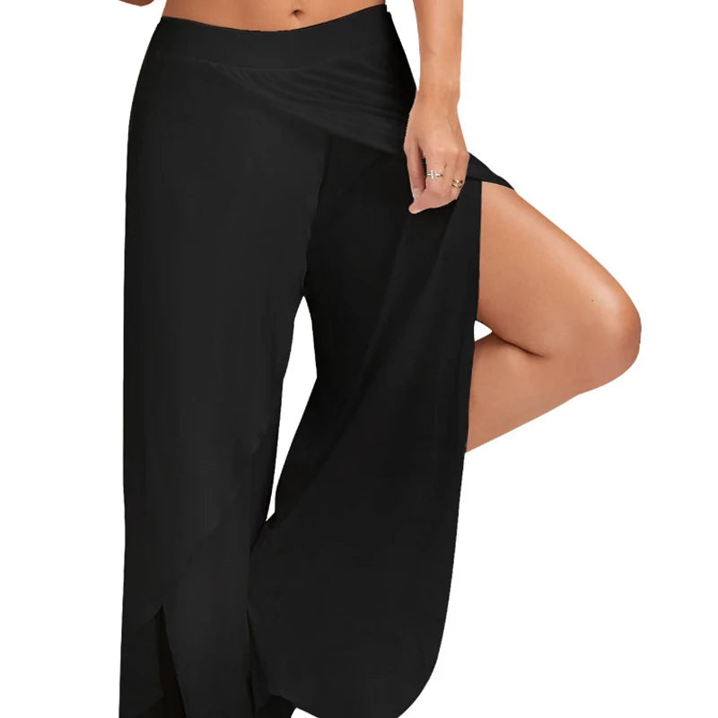 Pantalon Yoga Femme Large Fendu Blanc | MDN Store