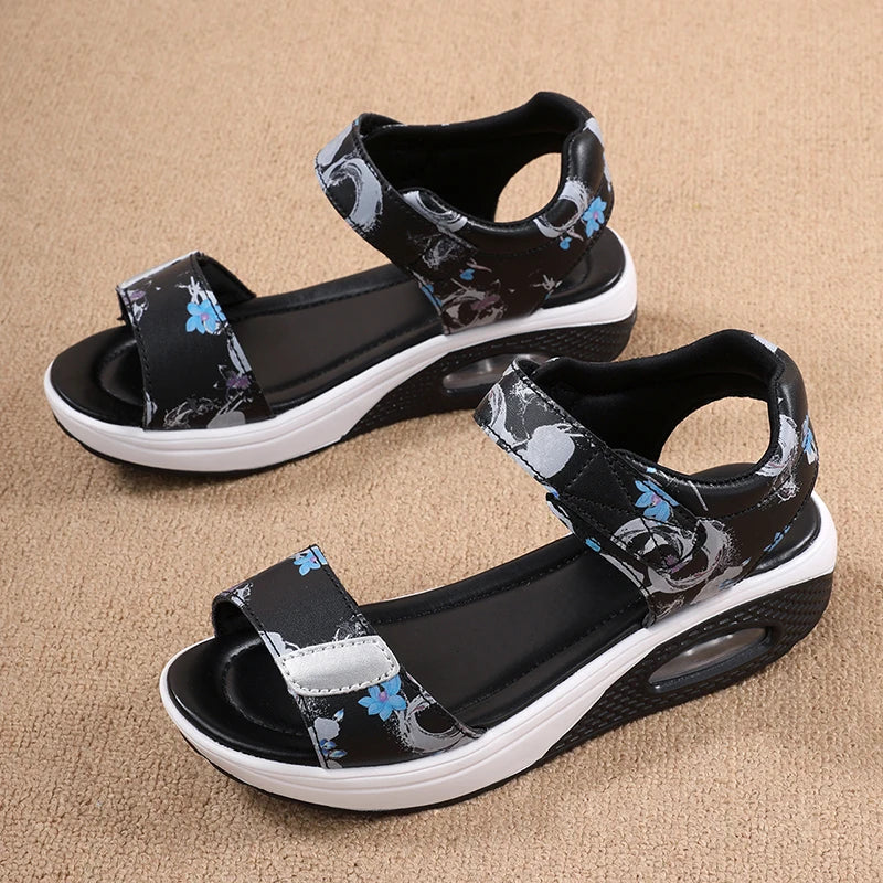 Sandales Plateforme Femme Confort Cuir Plage Sport | MDN