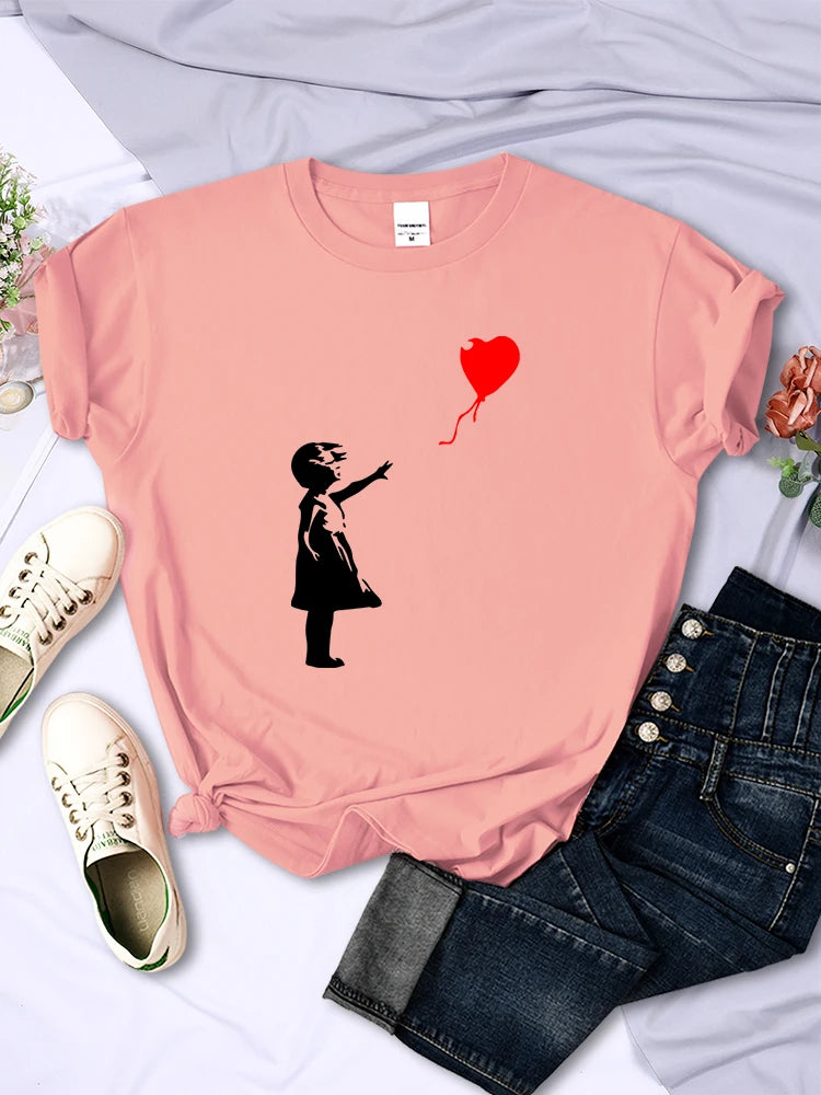 T-shirt Ballons Amour Imprimé Femme | MDN