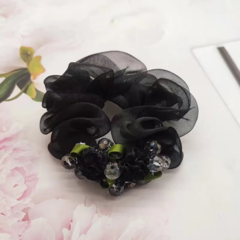 Chouchou Fleur Organza Strass | MDN Store