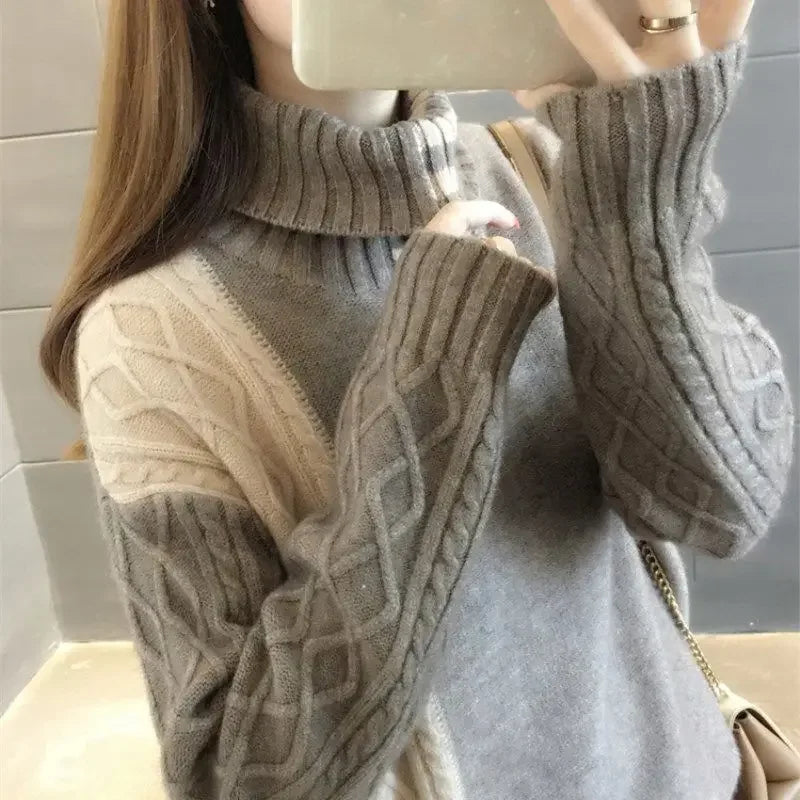 Pull Femme Col Polo Double Polaire Epais Ample Fit Grande Taille S-3XL | MDN Store