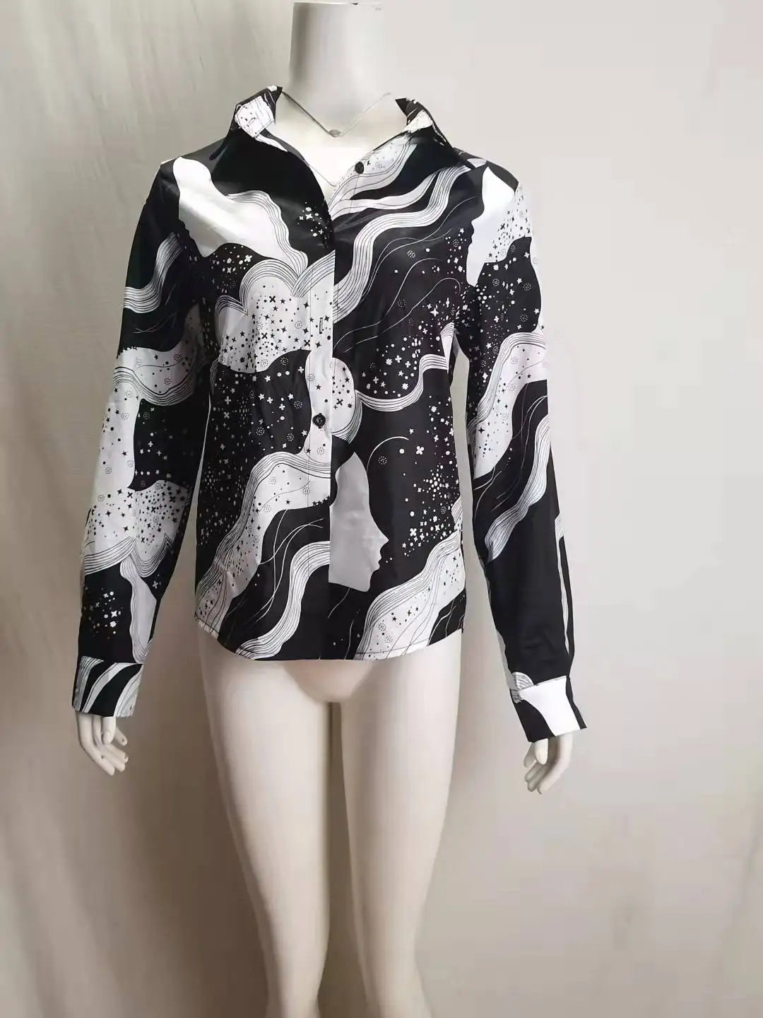 Chemise Imprimé Léopard Rayures Femme Col Revers | MDN