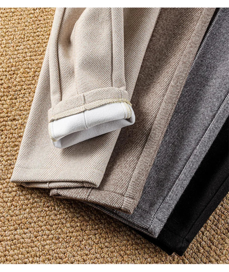 Pantalon Femme Laine Taille Haute - Velours Épais Chaud Automne Hiver | MDN