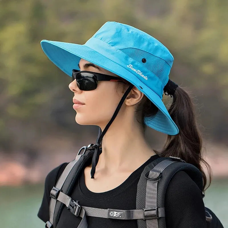 Chapeau Bob Pliable Trou Queue Cheval Bleu | MDN Store