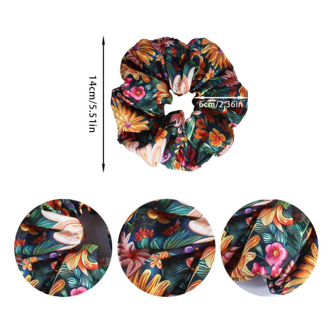 Chouchou Bohème Imprimé Floral Satin - Accessoire Cheveux Vintage | MDN Store