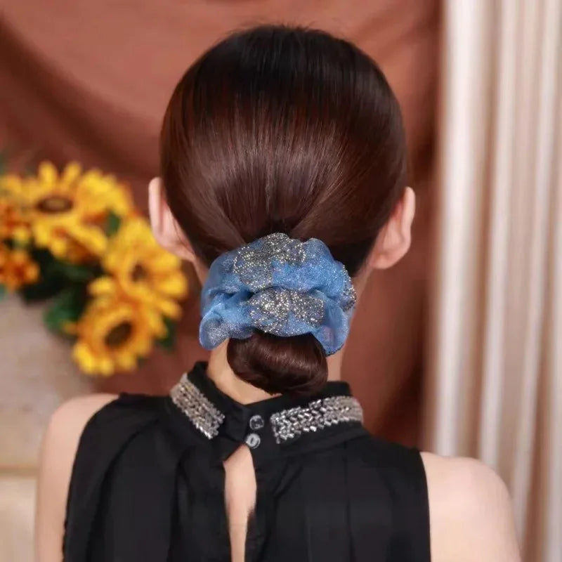 Chouchou Papillon Organza Strass Luxe - Élastique Cheveux Élégant | MDN Store