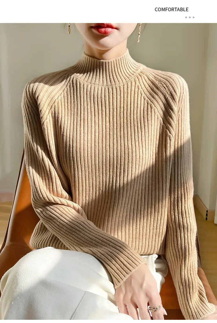 Pull Sans Manches Femme Col Montant Tricot Epais Layering 6 Coloris | MDN Store