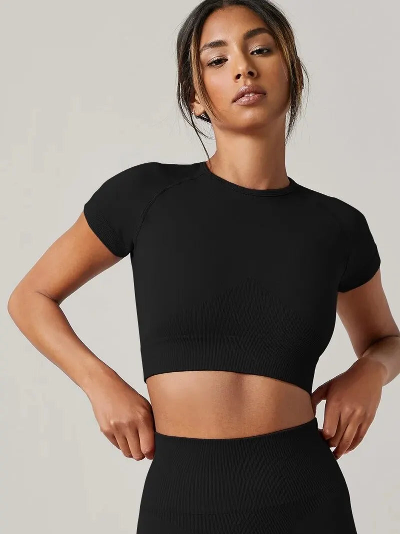 T-Chemise Sport Femme Sans Couture Yoga | MDN Store