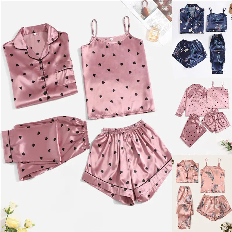 Pyjama 4 Pièces Satin Nuisette | MDN Store